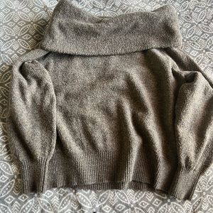 Off the shoulder brown sweater